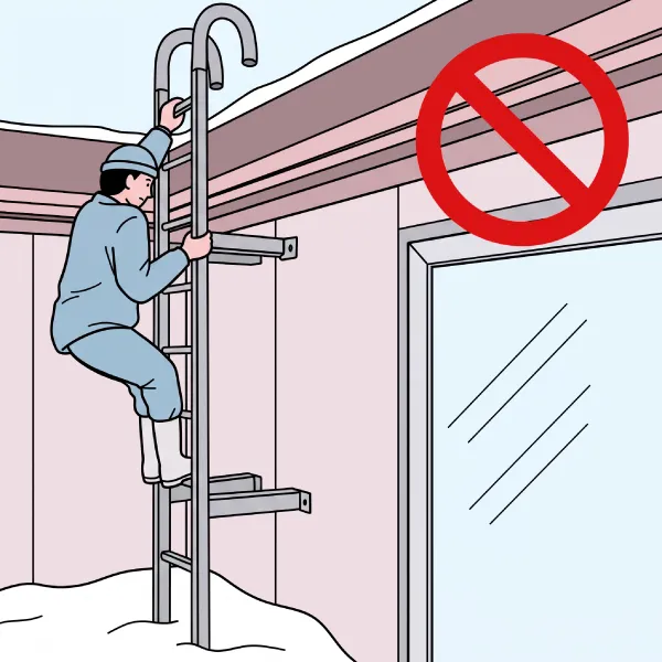 2階の屋根には登らない