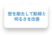 壁を撤去して動線と明るさを改善