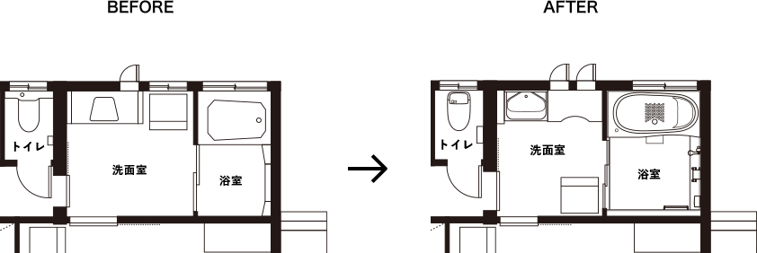リフォーム前後の間取りの変化