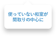 使っていない和室が間取りの中心に