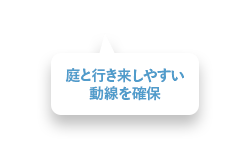 庭と行き来しやすい動線を確保