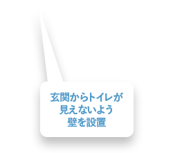 玄関からトイレが見えないよう壁を設置