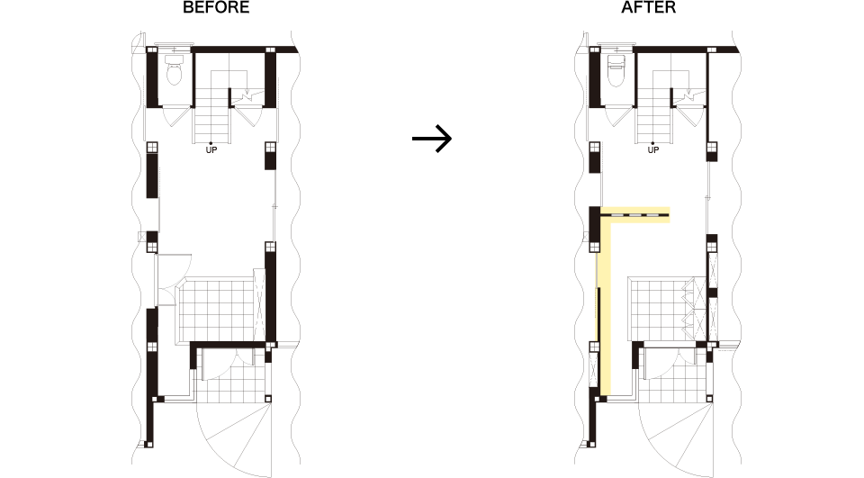リフォーム前後の間取りの変化