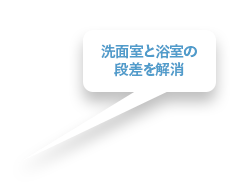 洗面室と浴室の段差を解消