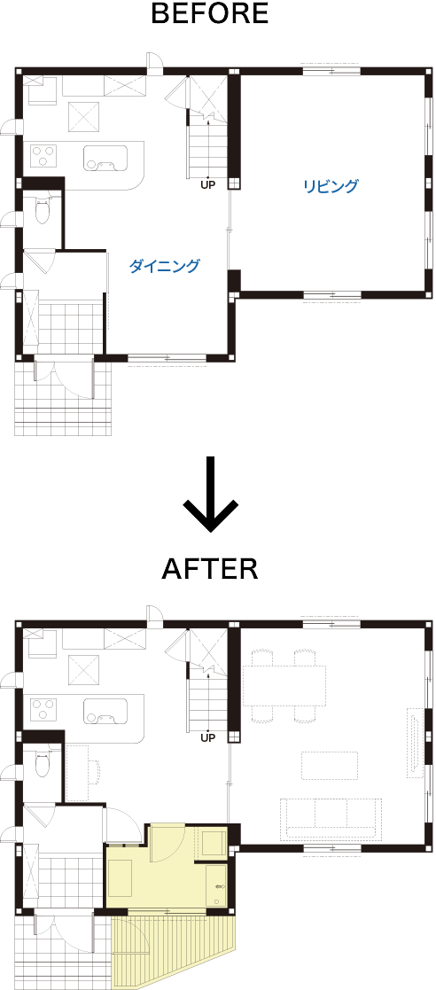 リフォーム前後の間取りの変化